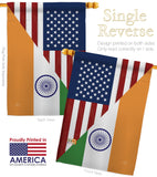 US India Friendship - US Friendship Flags of the World Vertical Impressions Decorative Flags HG108403 Made In USA