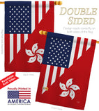 US Hong Kong Friendship - US Friendship Flags of the World Vertical Impressions Decorative Flags HG108436 Made In USA