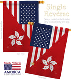 US Hong Kong Friendship - US Friendship Flags of the World Vertical Impressions Decorative Flags HG108436 Made In USA