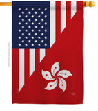 US Hong Kong Friendship - US Friendship Flags of the World Vertical Impressions Decorative Flags HG108436 Made In USA