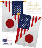US Japan Friendship - US Friendship Flags of the World Vertical Impressions Decorative Flags HG108437 Made In USA