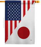 US Japan Friendship - US Friendship Flags of the World Vertical Impressions Decorative Flags HG108437 Made In USA