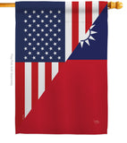 US Taiwan Friendship - US Friendship Flags of the World Vertical Impressions Decorative Flags HG108439 Made In USA