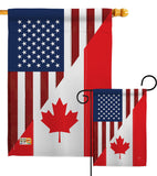 US Canada Friendship - US Friendship Flags of the World Vertical Impressions Decorative Flags HG108190 Made In USA