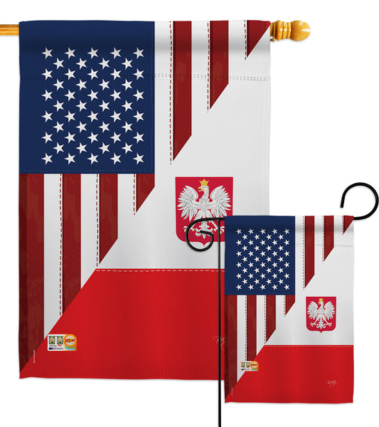 US Polish Friendship - US Friendship Flags of the World Vertical Impressions Decorative Flags HG108379 Made In USA