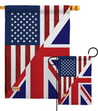 US UK Friendship - US Friendship Flags of the World Vertical Impressions Decorative Flags HG108380 Made In USA