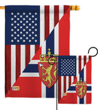 US Norway Friendship - US Friendship Flags of the World Vertical Impressions Decorative Flags HG108386 Made In USA