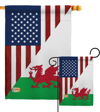 US Wales Friendship - US Friendship Flags of the World Vertical Impressions Decorative Flags HG108389 Made In USA