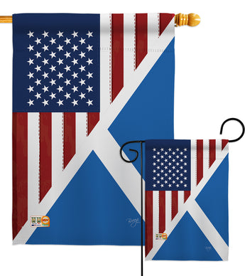 US Scotland Friendship - US Friendship Flags of the World Vertical Impressions Decorative Flags HG108390 Made In USA