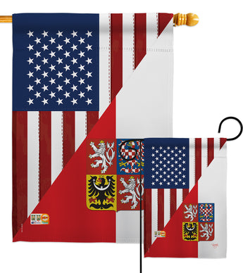 US Czech Friendship - US Friendship Flags of the World Vertical Impressions Decorative Flags HG108391 Made In USA