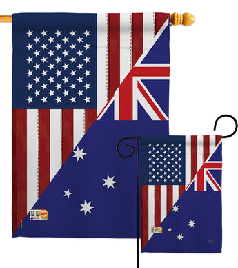 US Australia Friendship - US Friendship Flags of the World Vertical Impressions Decorative Flags HG108392 Made In USA