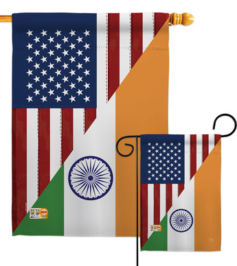 US India Friendship - US Friendship Flags of the World Vertical Impressions Decorative Flags HG108403 Made In USA