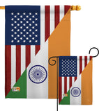 US India Friendship - US Friendship Flags of the World Vertical Impressions Decorative Flags HG108403 Made In USA