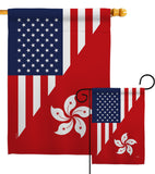 US Hong Kong Friendship - US Friendship Flags of the World Vertical Impressions Decorative Flags HG108436 Made In USA