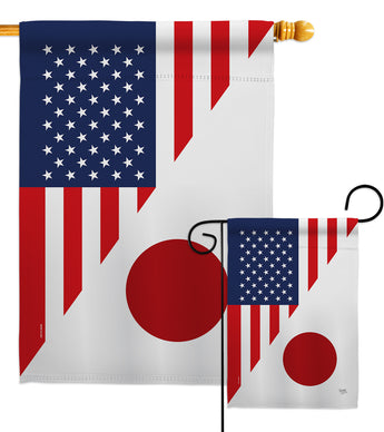 US Japan Friendship - US Friendship Flags of the World Vertical Impressions Decorative Flags HG108437 Made In USA