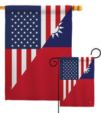 US Taiwan Friendship - US Friendship Flags of the World Vertical Impressions Decorative Flags HG108439 Made In USA