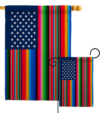 Mexican Serape Blanket - US Friendship Flags of the World Vertical Impressions Decorative Flags HG140899 Made In USA