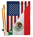 US Mexico Friendship - US Friendship Flags of the World Vertical Impressions Decorative Flags HG108205 Made In USA