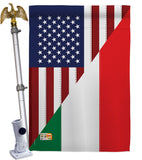 US Italian Friendship - US Friendship Flags of the World Vertical Impressions Decorative Flags HG108238 Made In USA