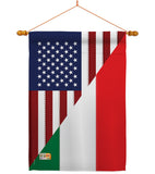 US Italian Friendship - US Friendship Flags of the World Vertical Impressions Decorative Flags HG108238 Made In USA