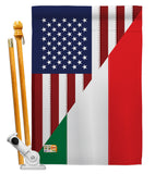 US Italian Friendship - US Friendship Flags of the World Vertical Impressions Decorative Flags HG108238 Made In USA