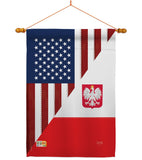 US Polish Friendship - US Friendship Flags of the World Vertical Impressions Decorative Flags HG108379 Made In USA