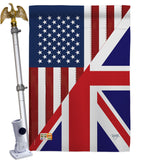 US UK Friendship - US Friendship Flags of the World Vertical Impressions Decorative Flags HG108380 Made In USA