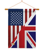 US UK Friendship - US Friendship Flags of the World Vertical Impressions Decorative Flags HG108380 Made In USA