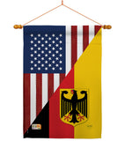 US German Friendship - US Friendship Flags of the World Vertical Impressions Decorative Flags HG108381 Made In USA