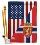 US Norway Friendship - US Friendship Flags of the World Vertical Impressions Decorative Flags HG108386 Made In USA