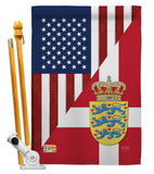 US Denmark Friendship - US Friendship Flags of the World Vertical Impressions Decorative Flags HG108387 Made In USA
