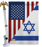 US Israel Friendship GF - US Friendship Flags of the World Vertical Impressions Decorative Flags HG108388 Made In USA