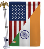 US India Friendship - US Friendship Flags of the World Vertical Impressions Decorative Flags HG108403 Made In USA