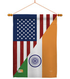 US India Friendship - US Friendship Flags of the World Vertical Impressions Decorative Flags HG108403 Made In USA