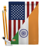 US India Friendship - US Friendship Flags of the World Vertical Impressions Decorative Flags HG108403 Made In USA