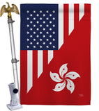 US Hong Kong Friendship - US Friendship Flags of the World Vertical Impressions Decorative Flags HG108436 Made In USA