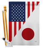 US Japan Friendship - US Friendship Flags of the World Vertical Impressions Decorative Flags HG108437 Made In USA