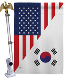 US Korea Friendship - US Friendship Flags of the World Vertical Impressions Decorative Flags HG108438 Made In USA