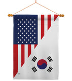 US Korea Friendship - US Friendship Flags of the World Vertical Impressions Decorative Flags HG108438 Made In USA