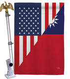 US Taiwan Friendship - US Friendship Flags of the World Vertical Impressions Decorative Flags HG108439 Made In USA