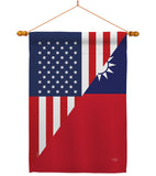 US Taiwan Friendship - US Friendship Flags of the World Vertical Impressions Decorative Flags HG108439 Made In USA