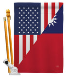 US Taiwan Friendship - US Friendship Flags of the World Vertical Impressions Decorative Flags HG108439 Made In USA