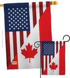 US Canada Friendship - US Friendship Flags of the World Vertical Impressions Decorative Flags HG108190 Made In USA