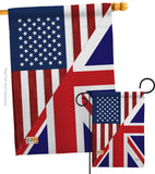 US UK Friendship - US Friendship Flags of the World Vertical Impressions Decorative Flags HG108380 Made In USA