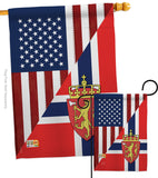 US Norway Friendship - US Friendship Flags of the World Vertical Impressions Decorative Flags HG108386 Made In USA