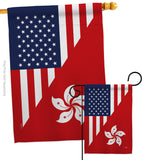 US Hong Kong Friendship - US Friendship Flags of the World Vertical Impressions Decorative Flags HG108436 Made In USA