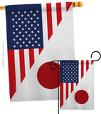 US Japan Friendship - US Friendship Flags of the World Vertical Impressions Decorative Flags HG108437 Made In USA