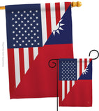 US Taiwan Friendship - US Friendship Flags of the World Vertical Impressions Decorative Flags HG108439 Made In USA