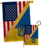 US Support Ukaine - US Friendship Flags of the World Vertical Impressions Decorative Flags HG120092 Made In USA