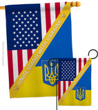 US Support Ukaine - US Friendship Flags of the World Vertical Impressions Decorative Flags HG120092 Made In USA